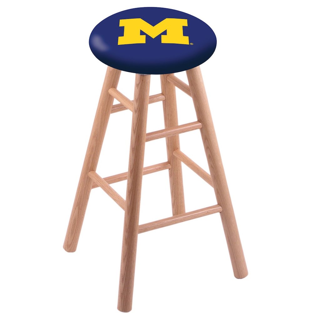Oak Counter Stool in Natural Finish with Michigan Seat. Picture 1