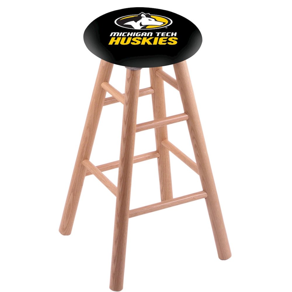 Oak Counter Stool in Natural Finish with Michigan Tech Seat. Picture 1
