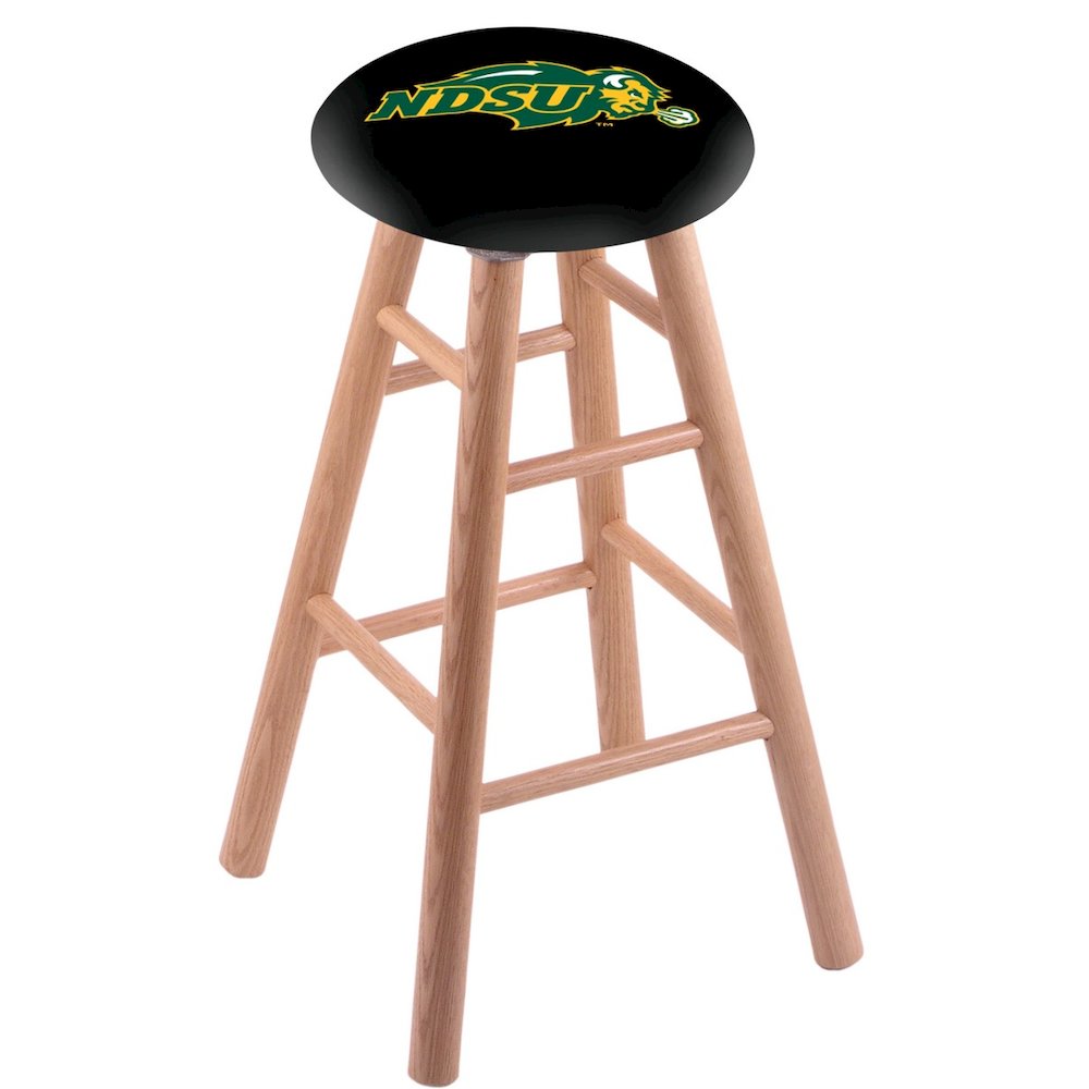 Oak Counter Stool in Natural Finish with North Dakota State Seat. Picture 1