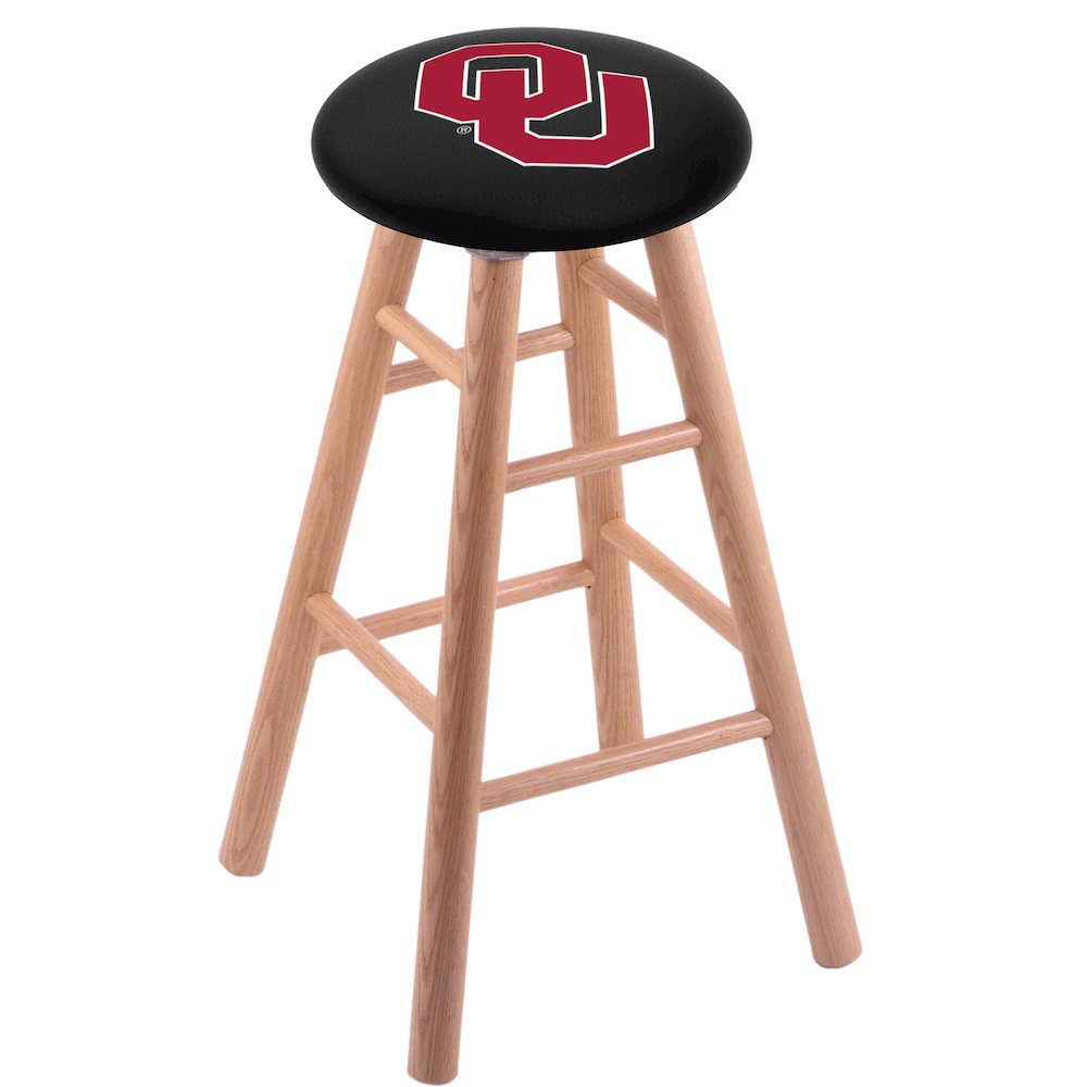 Oak Counter Stool in Natural Finish with Oklahoma Seat. Picture 1