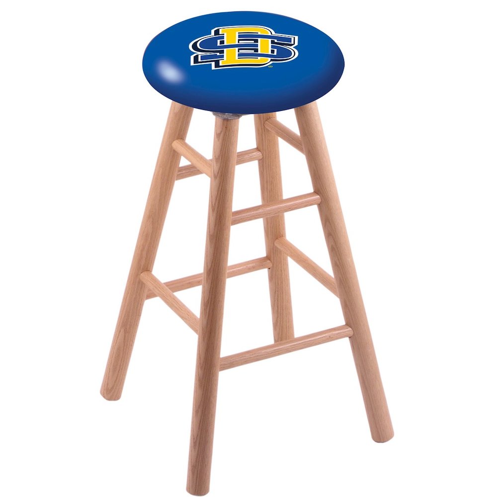 Oak Counter Stool in Natural Finish with South Dakota State Seat. Picture 1