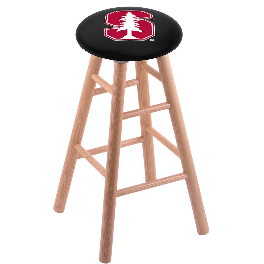 Oak Counter Stool in Natural Finish with Stanford Seat. Picture 1