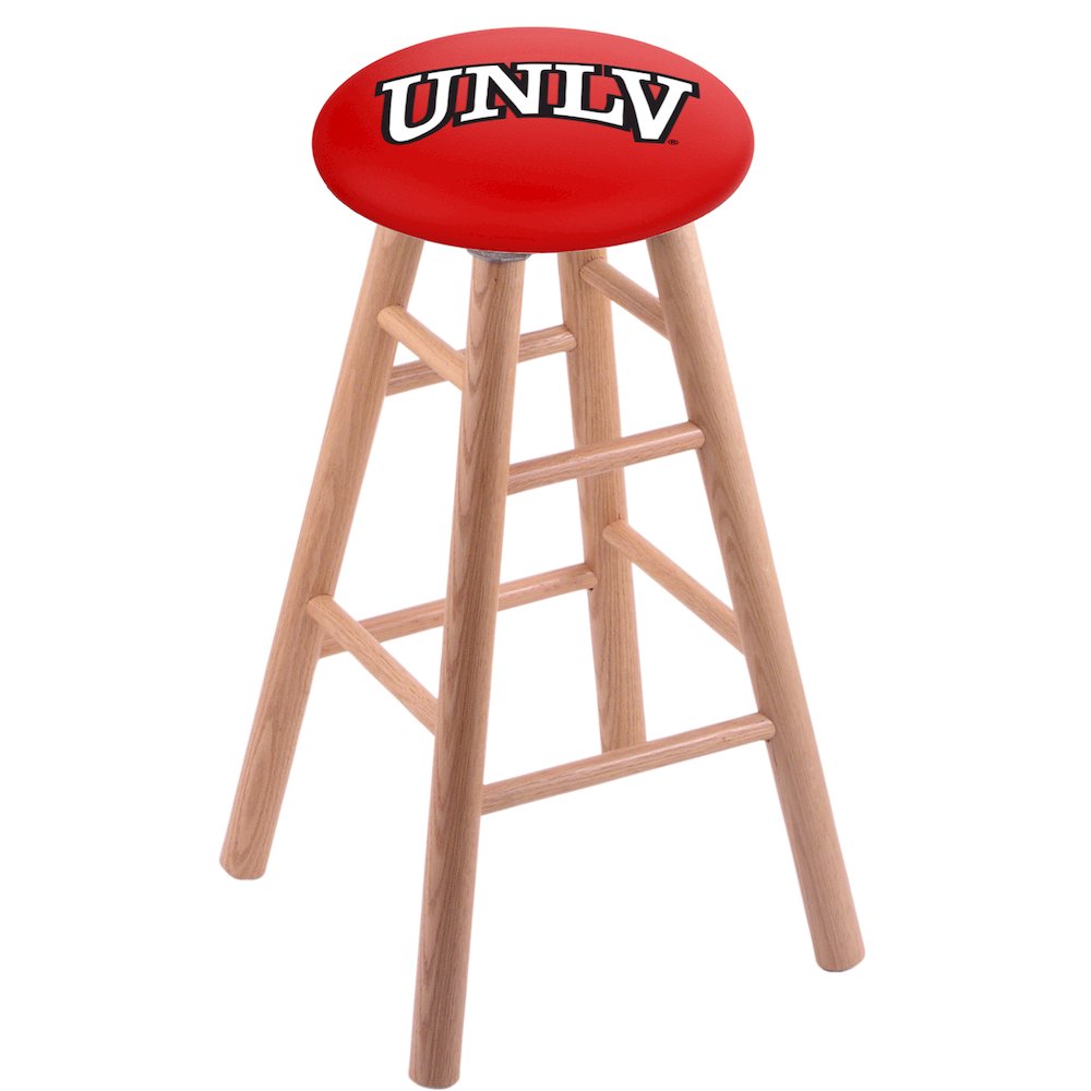 Oak Counter Stool in Natural Finish with UNLV Seat. Picture 1