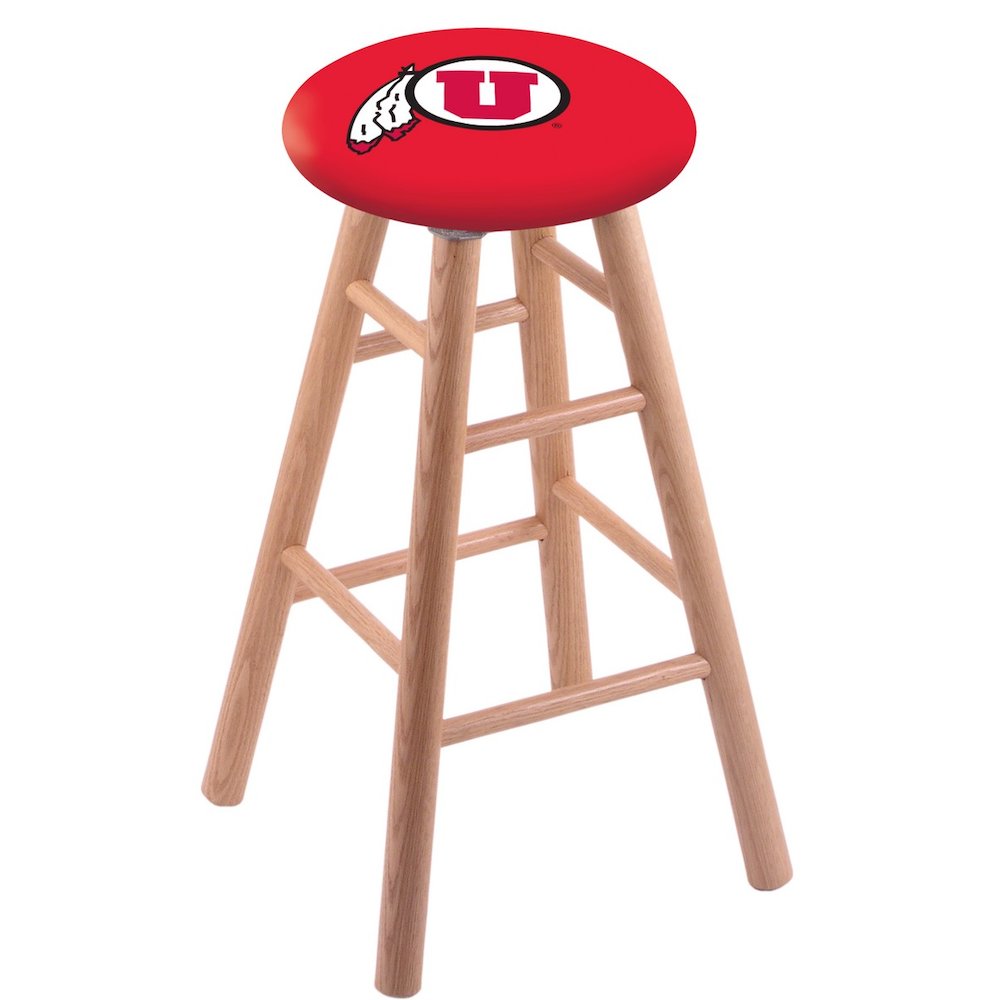 Oak Counter Stool in Natural Finish with Utah Seat. Picture 1