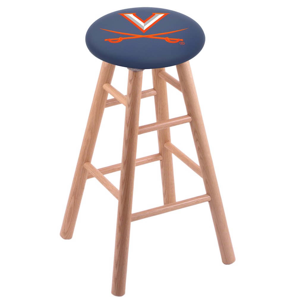 Oak Counter Stool in Natural Finish with Virginia Seat. Picture 1