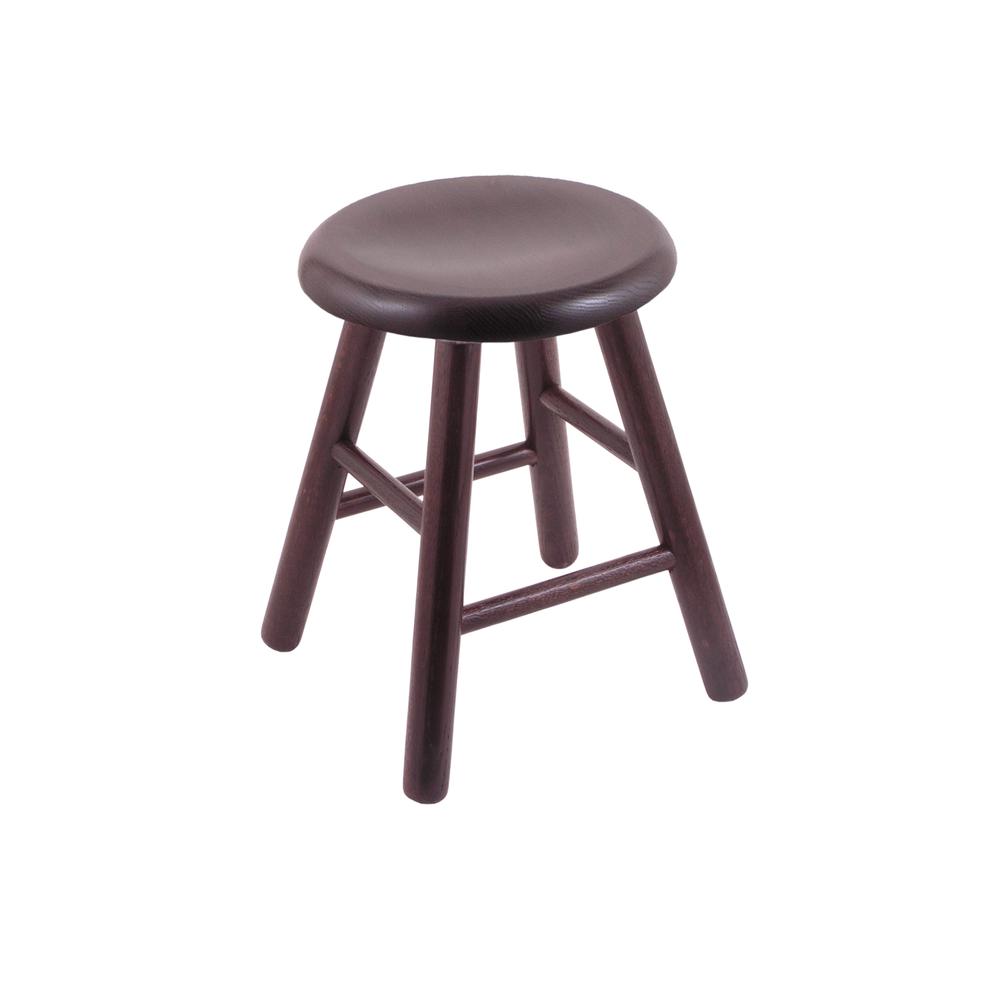 Oak Saddle Dish 18" Swivel Vanity Stool with Smooth Legs, Dark Cherry Finish. Picture 1