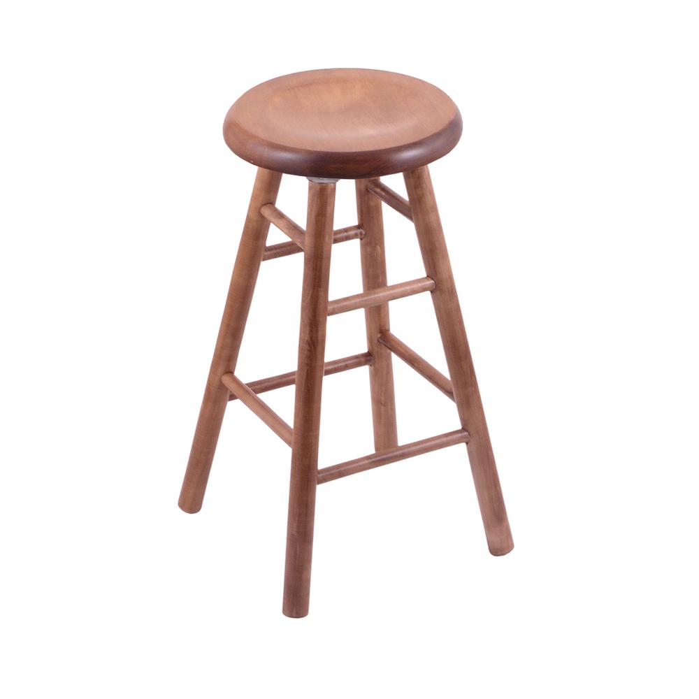 Maple Saddle Dish 30" Swivel Bar Stool with Smooth Legs, Medium Finish. Picture 1