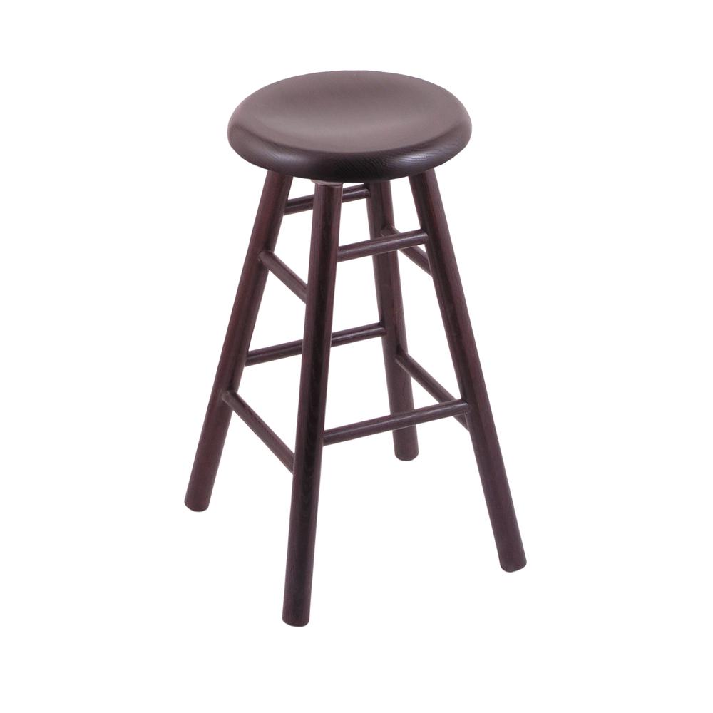 Oak Saddle Dish 30" Swivel Bar Stool with Smooth Legs, Dark Cherry Finish. Picture 1