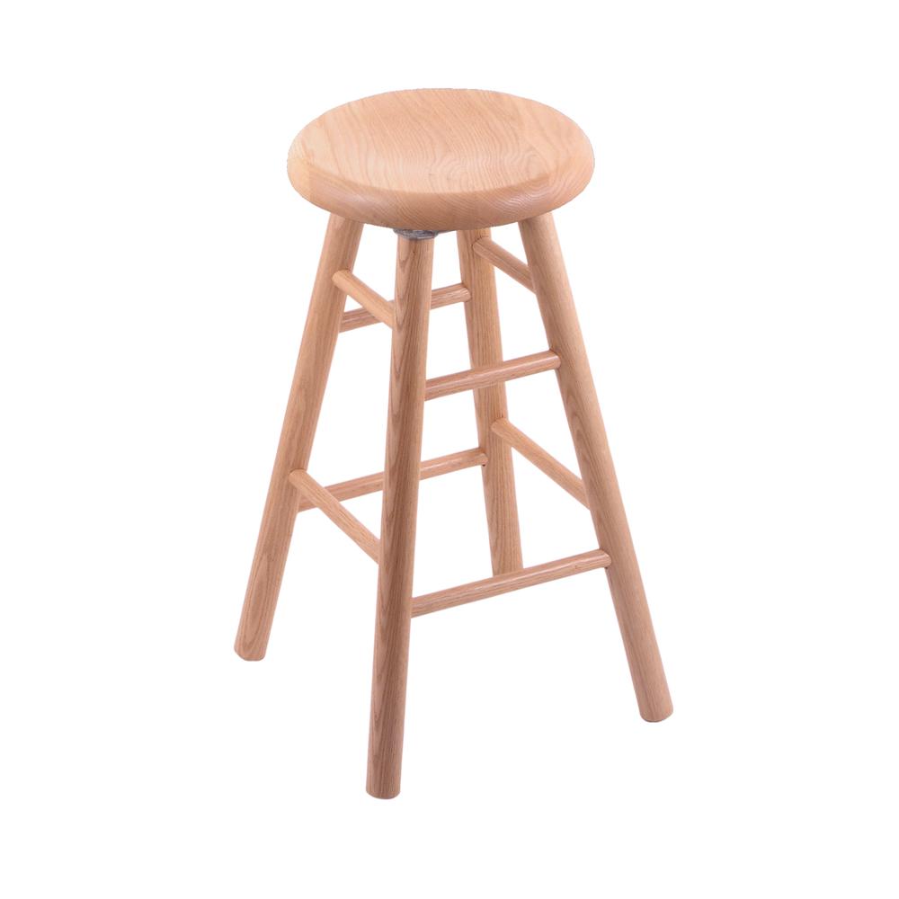 Oak Saddle Dish 30" Swivel Bar Stool with Smooth Legs, Natural Finish. Picture 1