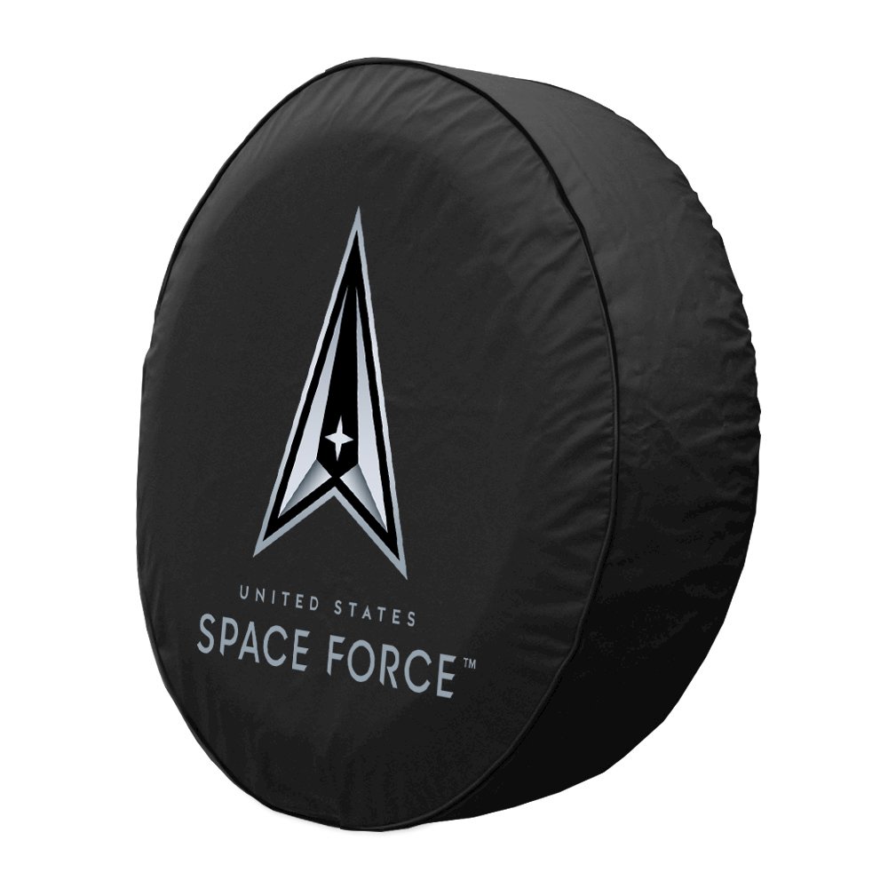 United States Space Force Tire Cover - Size Z - (33"x12.5") on Black Vinyl. Picture 2