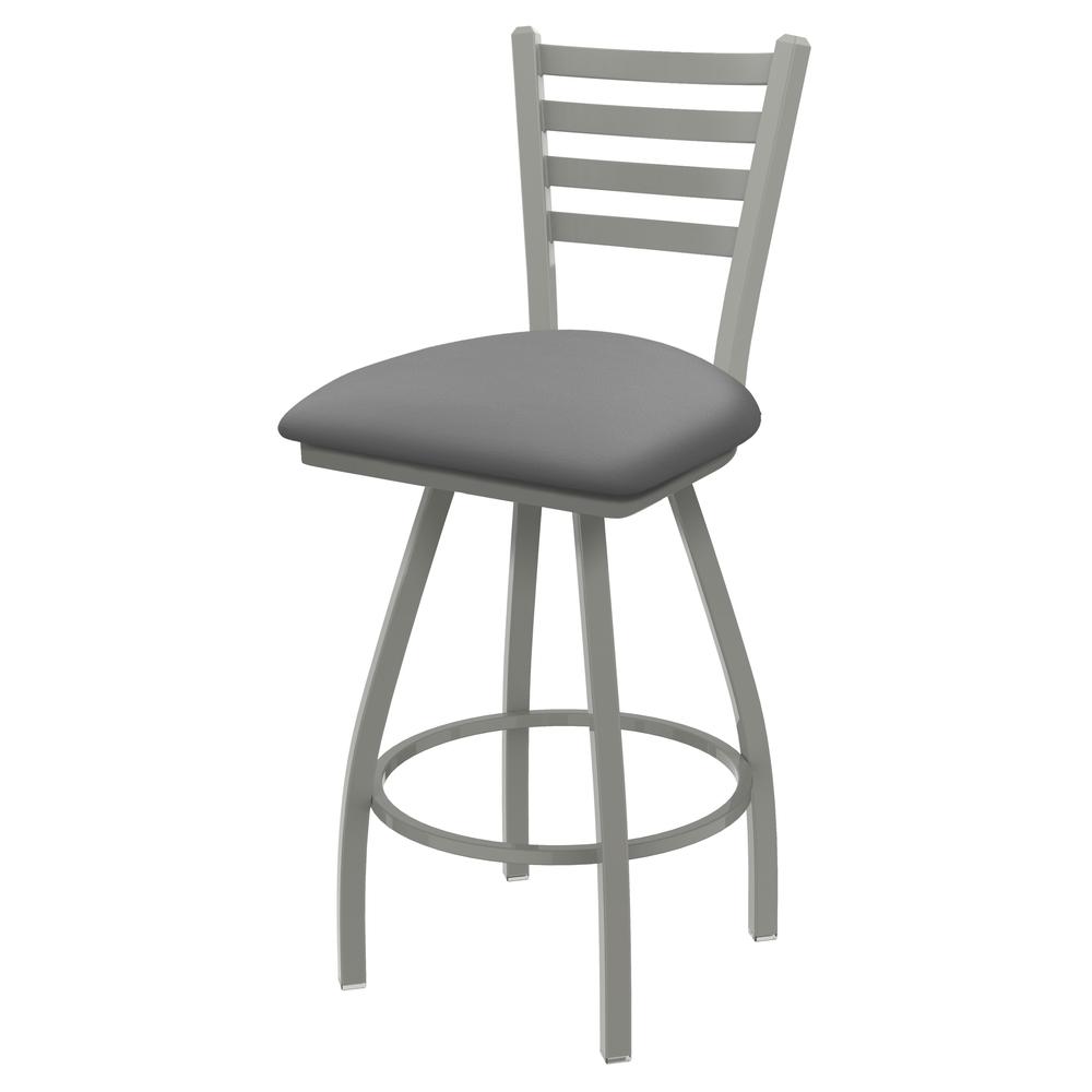 XL 410 Jackie 25" Swivel Counter Stool with Anodized Nickel Finish and Canter Folkstone Grey Seat. Picture 1
