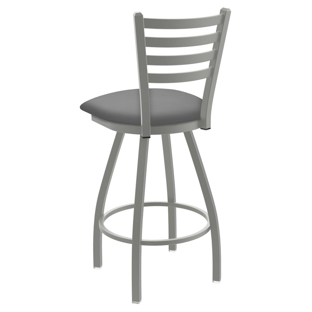 XL 410 Jackie 25" Swivel Counter Stool with Anodized Nickel Finish and Canter Folkstone Grey Seat. Picture 2