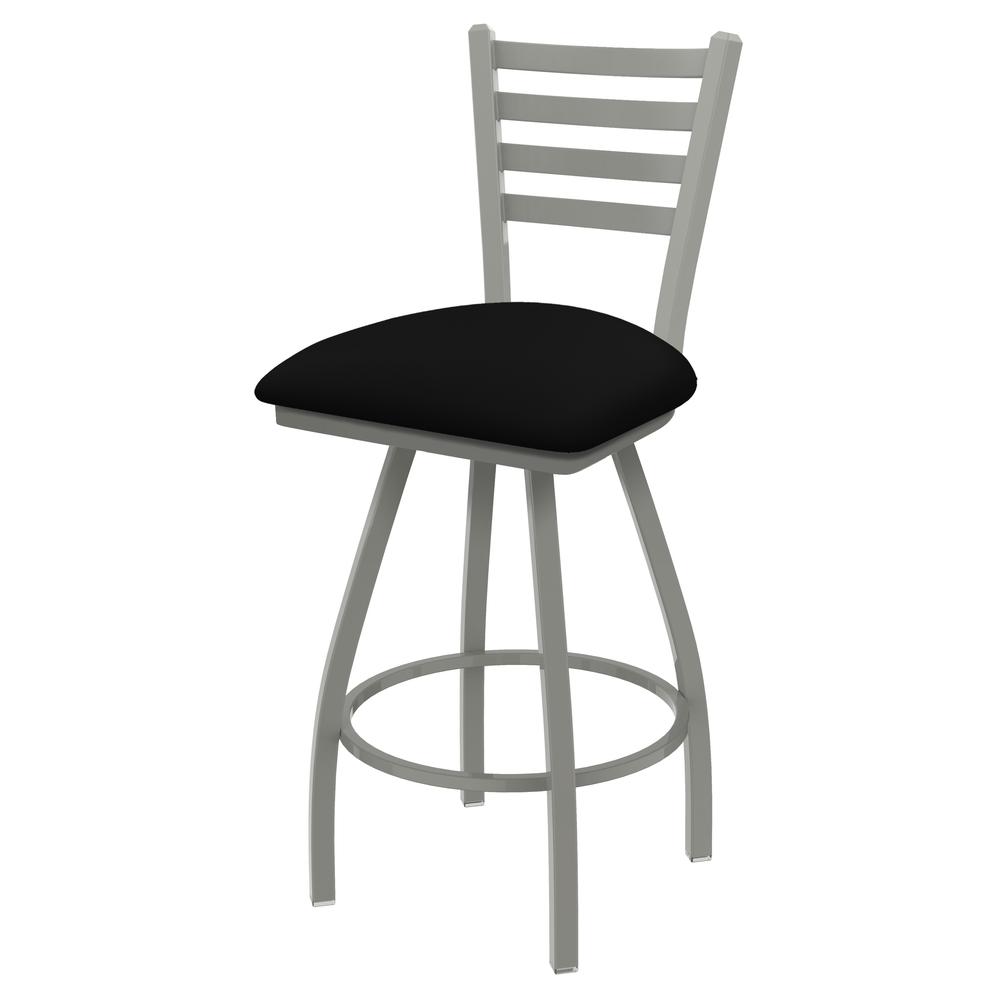 XL 410 Jackie 25" Swivel Counter Stool with Anodized Nickel Finish and Black Vinyl Seat. Picture 1