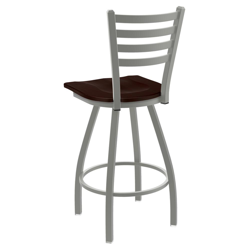 XL 410 Jackie 25" Swivel Counter Stool with Anodized Nickel Finish and Dark Cherry Maple Seat. Picture 2