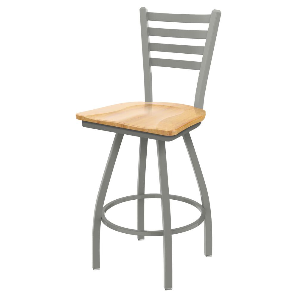XL 410 Jackie 25" Swivel Counter Stool with Anodized Nickel Finish and Natural Maple Seat. Picture 1