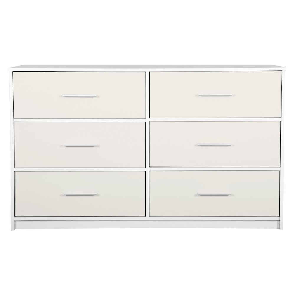 6-Drawer Dresser with Large Fabric Drawers, White. Picture 3