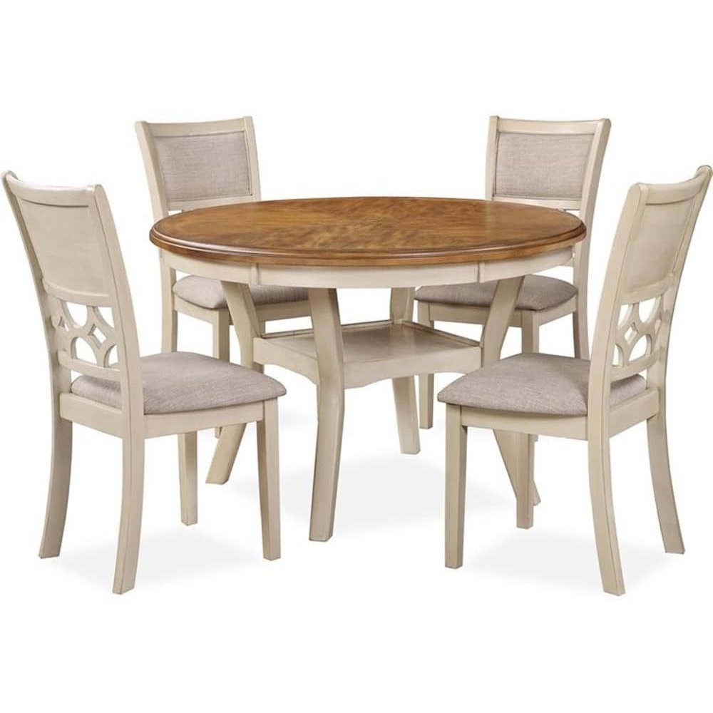 Mitchell Solid Wood 5Pc Dining Set in White/Brown Bisque. Picture 2