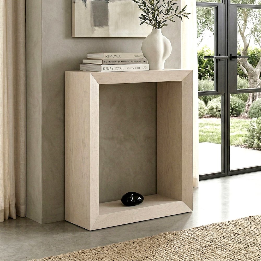 Osmond 22" Wide Rectangular Console Table in Alder White. Picture 4