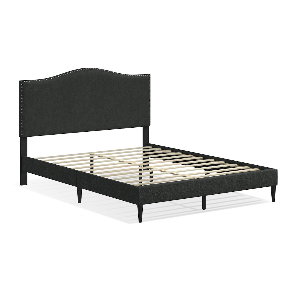 Leighford Queen Platform Bed Gray (Dark). Picture 3