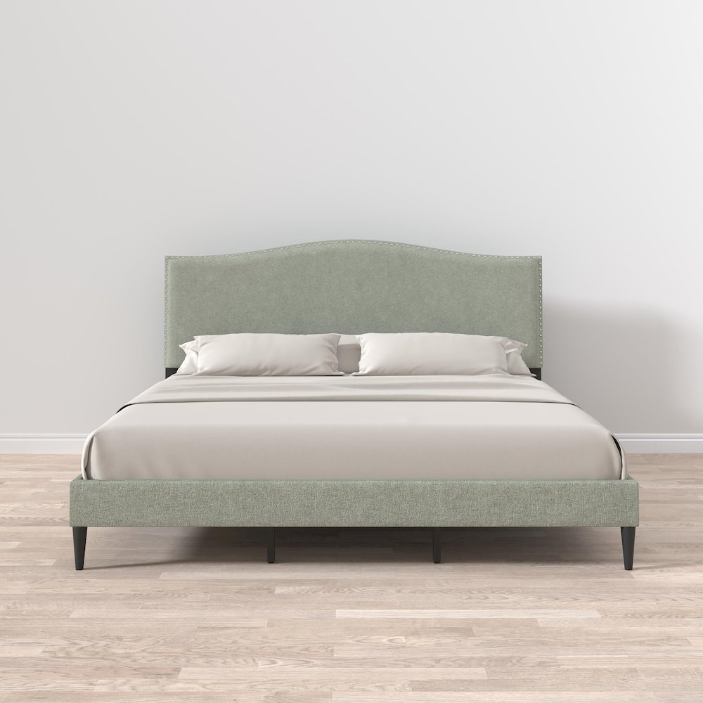Leighford King Platform Bed Stone(Light). Picture 2