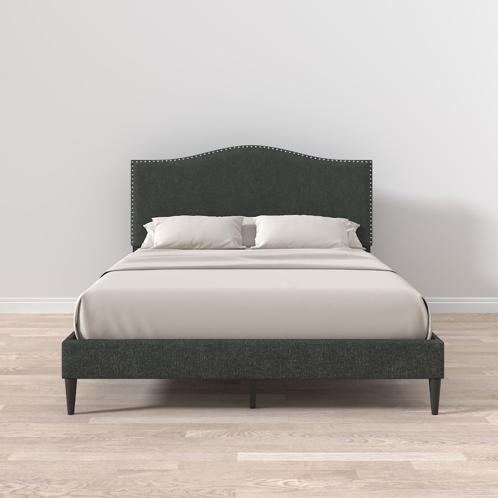 Leighford Queen Platform Bed Gray (Dark). Picture 2