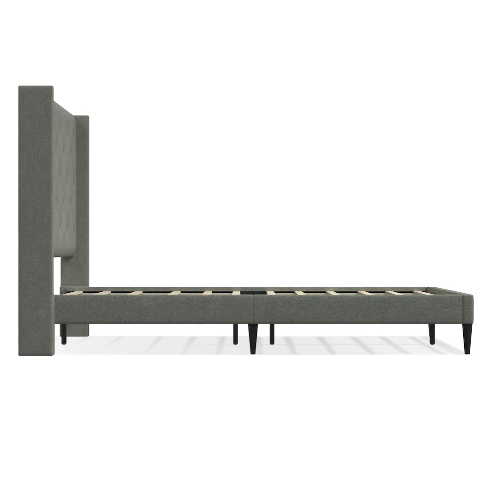 Carrington Queen Platform Bed Stone(Light). Picture 3