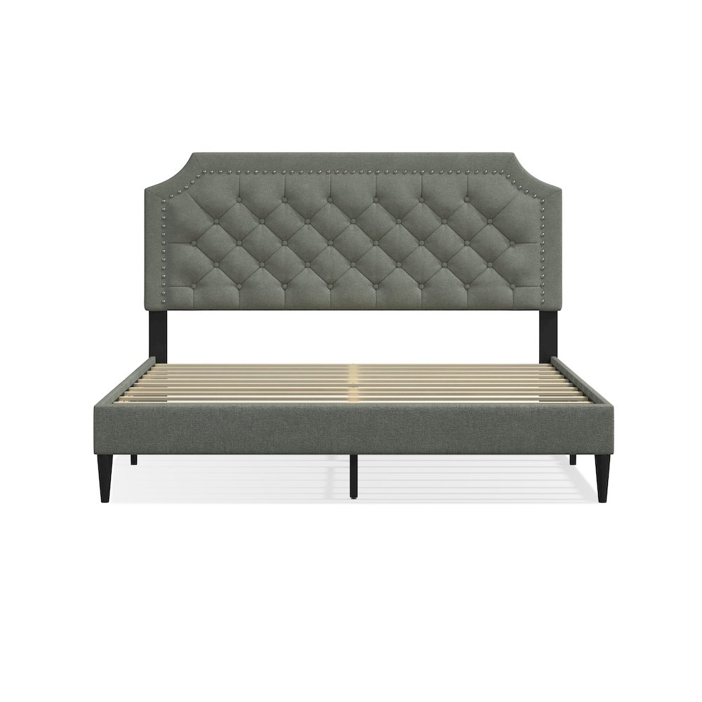Hanfield Queen Platform Bed Stone(Light). Picture 1