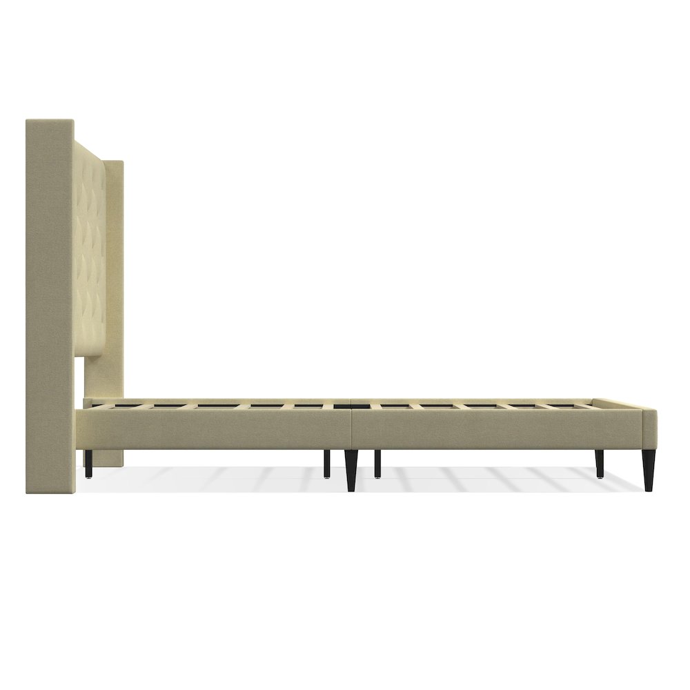 Carrington Queen Platform Bed Beige. Picture 3