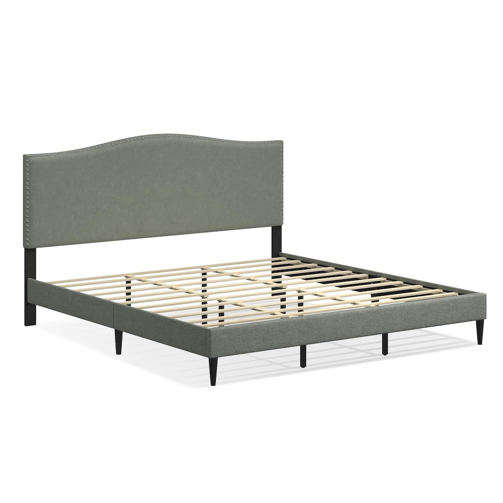 Leighford King Platform Bed Stone(Light). Picture 3
