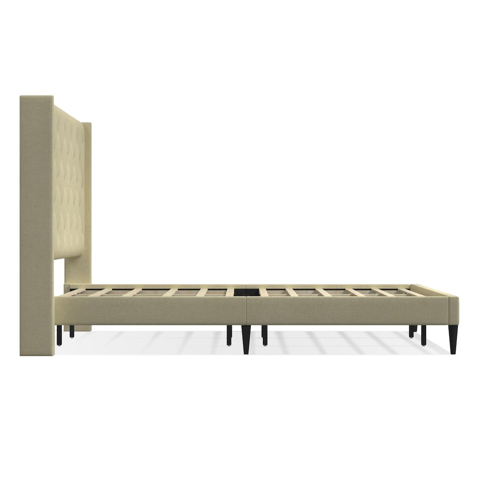 Carrington King Platform Bed Beige. Picture 3