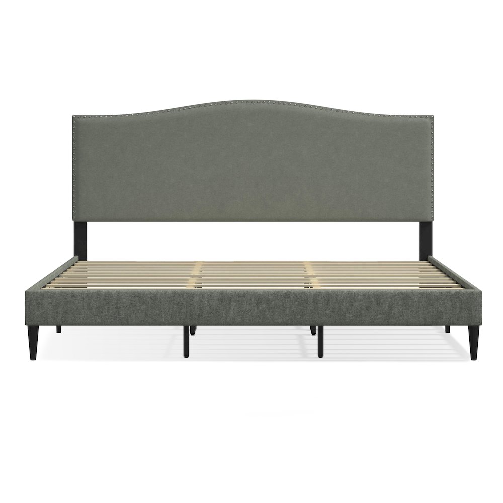 Leighford King Platform Bed Stone(Light). Picture 1