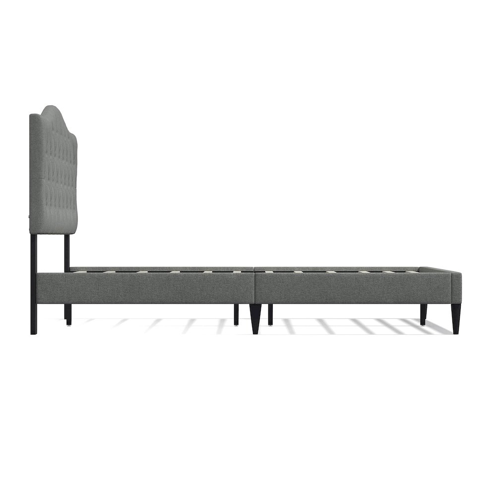 Upholstered Complete Bed Queen Stone. Picture 3