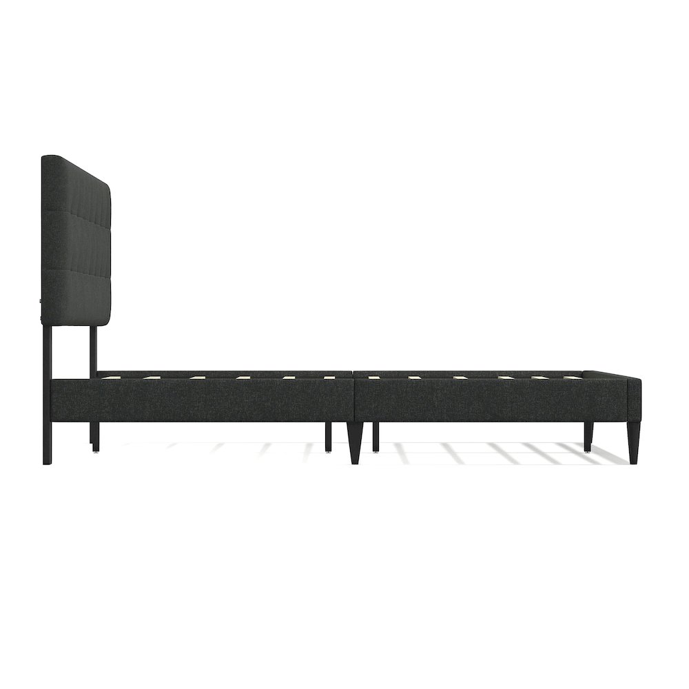 Upholstered Complete Bed Queen Gray. Picture 4