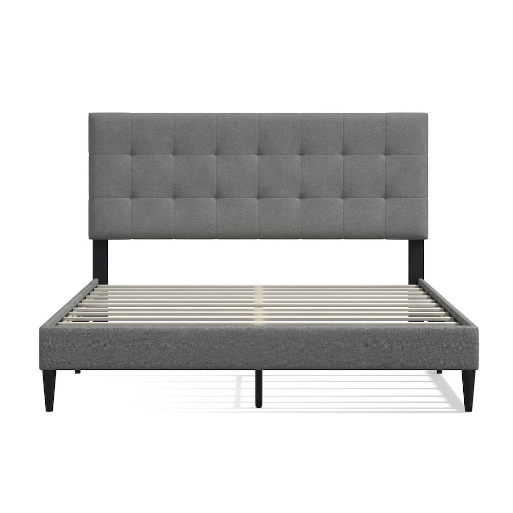 Upholstered Complete Bed Queen Stone. Picture 3