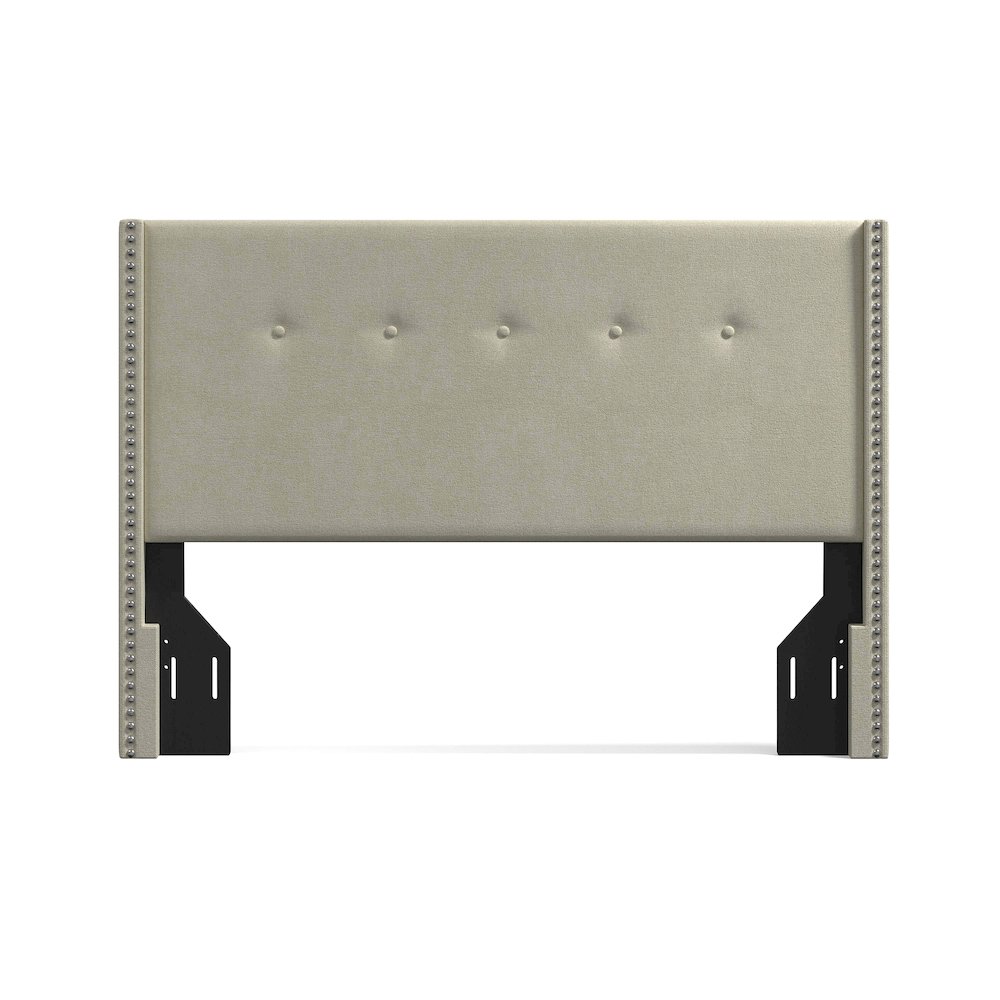 Upholstered Headboard Queen Beige. Picture 3
