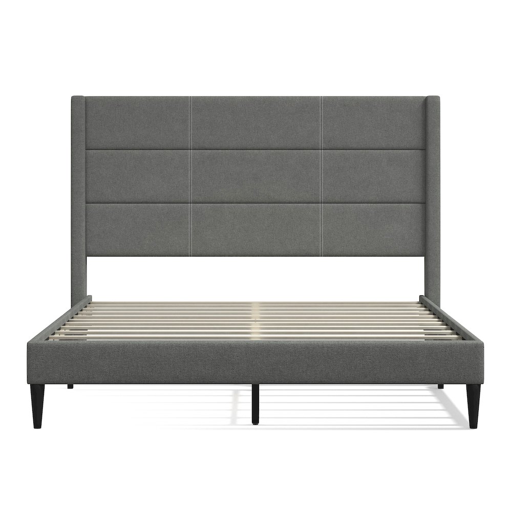 Upholstered Complete Bed Queen Stone. Picture 3