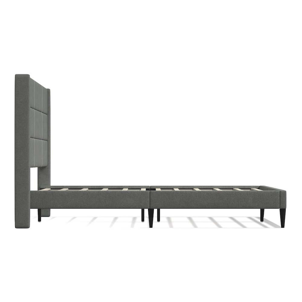 Upholstered Complete Bed Queen Stone. Picture 4
