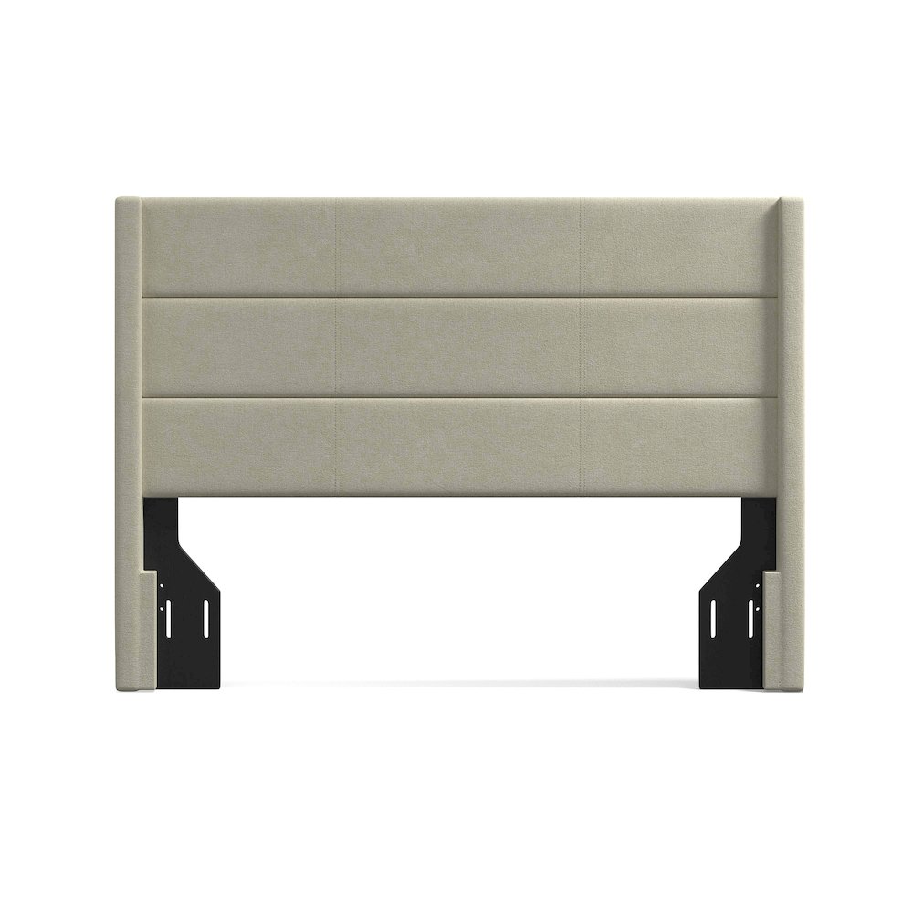 Upholstered Headboard Queen Beige. Picture 3