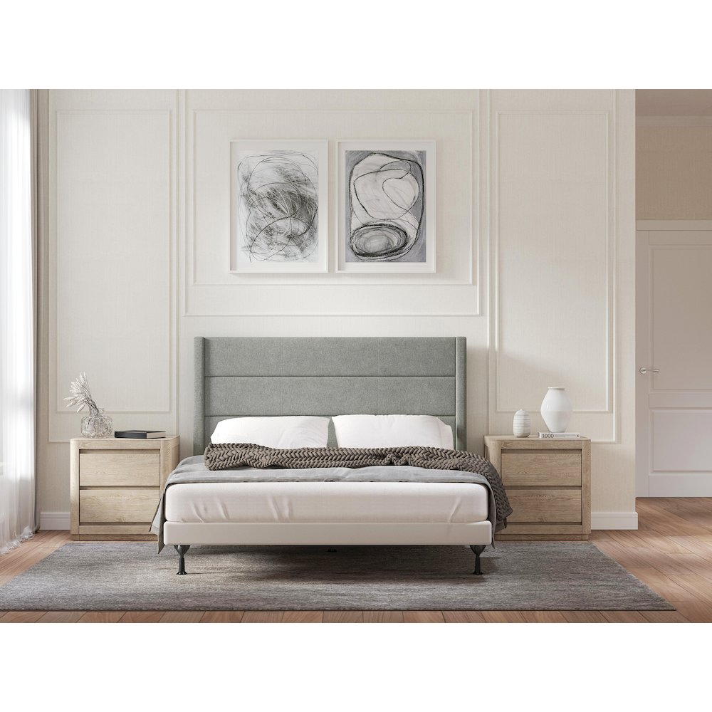 Upholstered Headboard Queen Stone. Picture 7