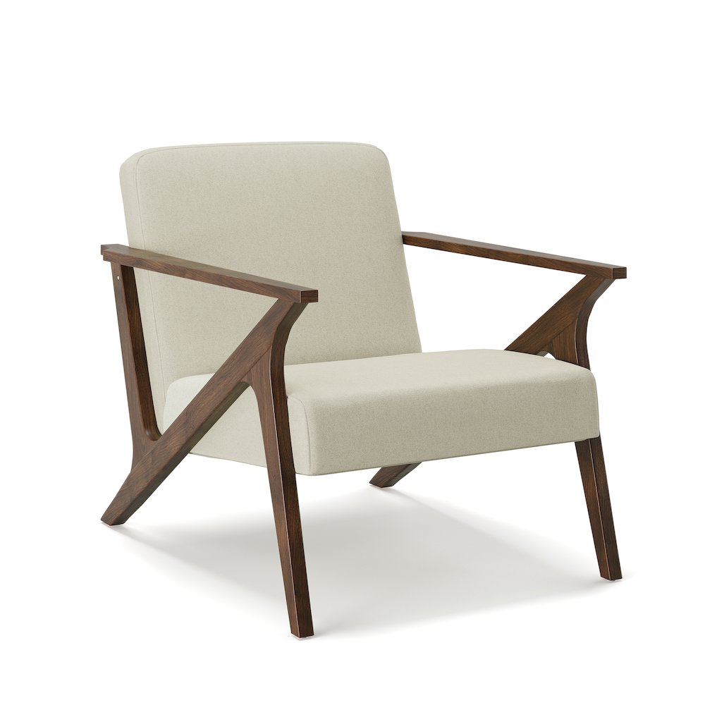 Mcm Accent Chair Bg Med Brown/ Beige. Picture 3