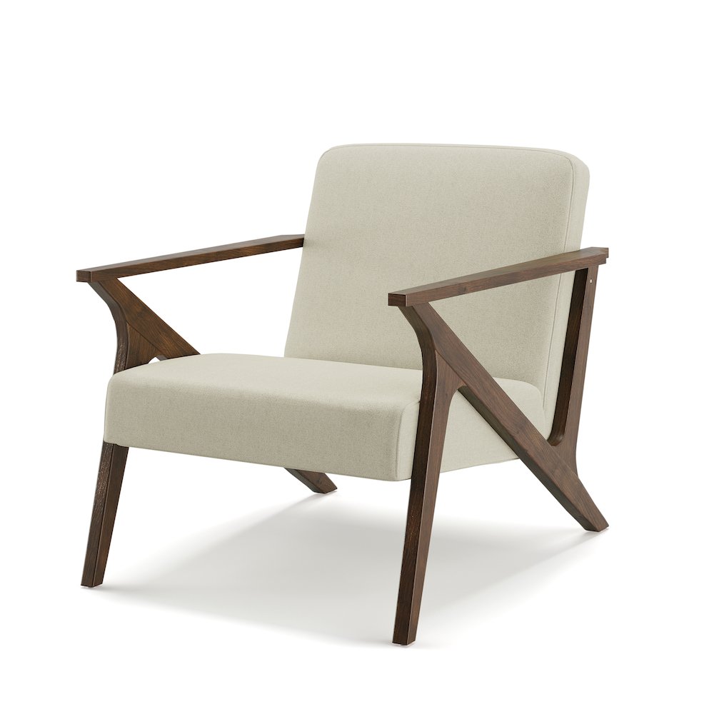 Mcm Accent Chair Bg Med Brown/ Beige. Picture 1
