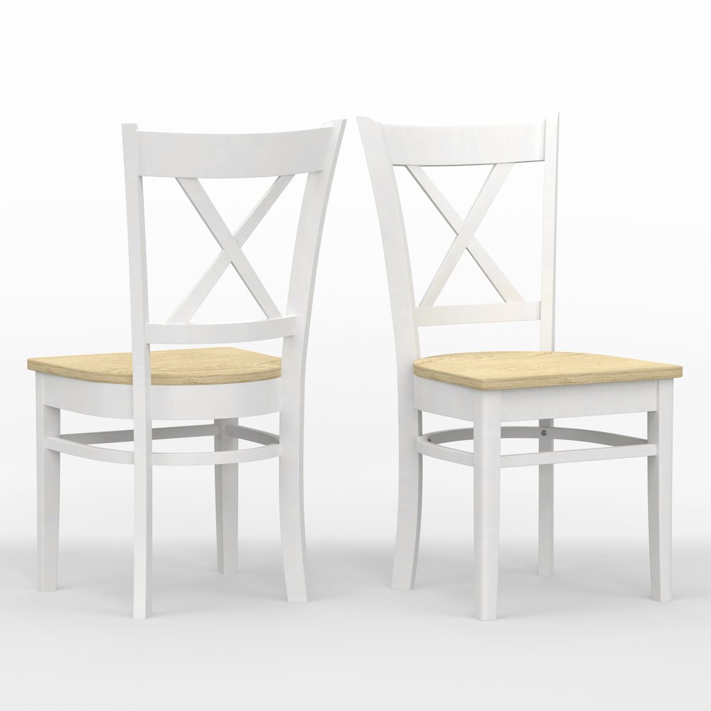 Cross Bck Dng Chairs (2) C-Cross White Natural. Picture 1