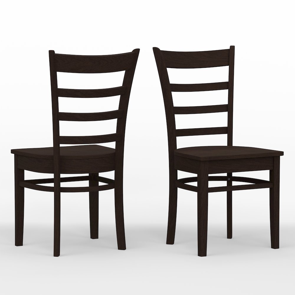 Slat Back Dining Chairs (2) C-Coco  Dark Walnut. Picture 1