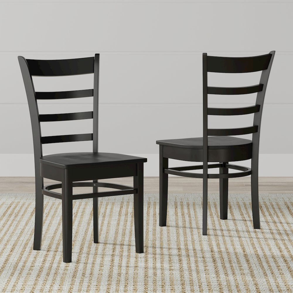 Slat Back Dining Chairs (2) C-Coco Black. Picture 2