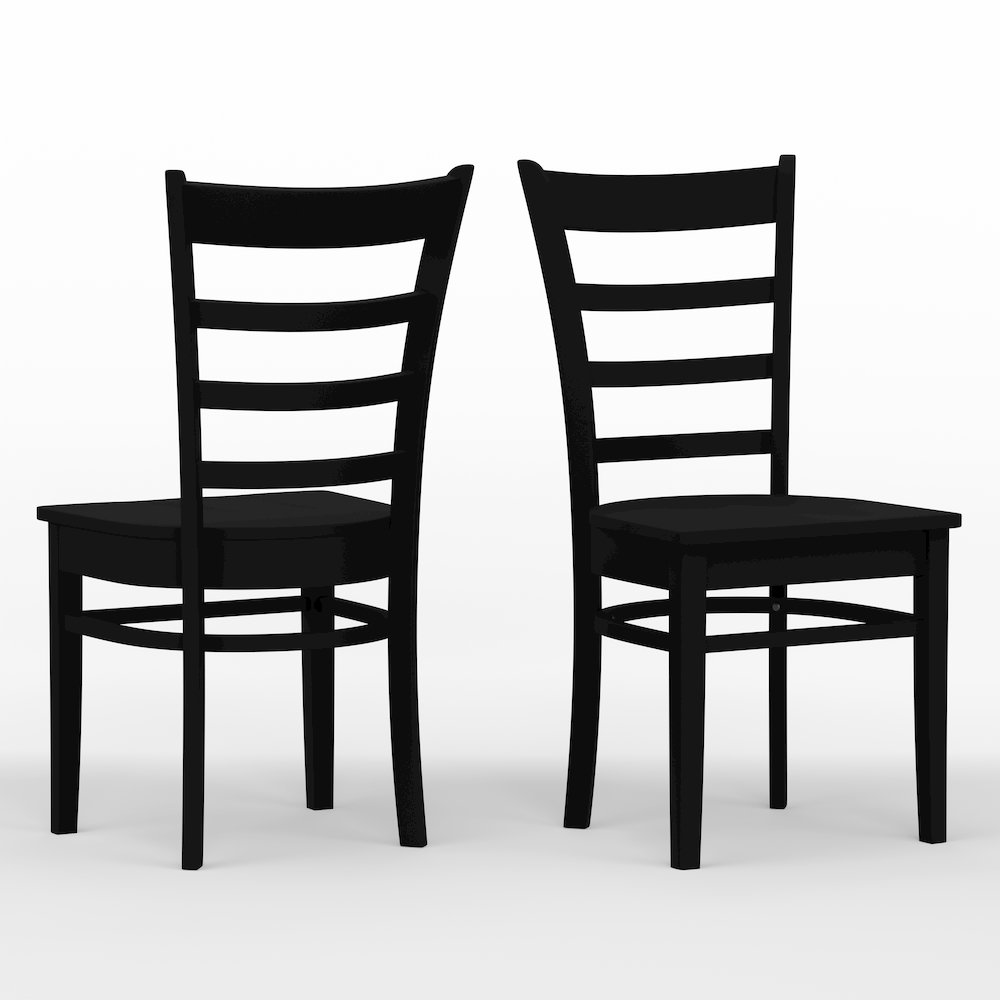 Slat Back Dining Chairs (2) C-Coco Black. Picture 1
