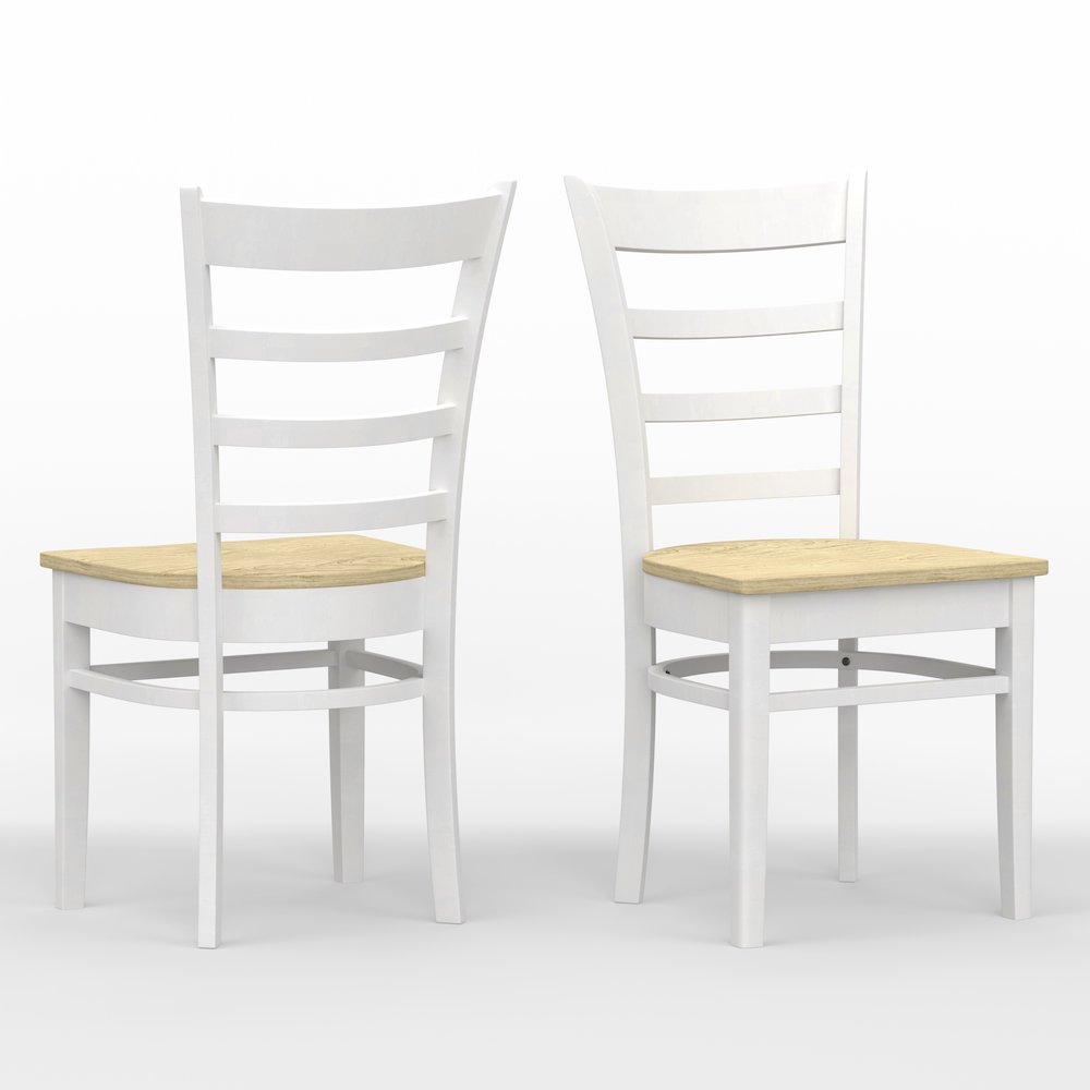 Slat Back Dining Chairs (2) C-Coco White Natural. Picture 1