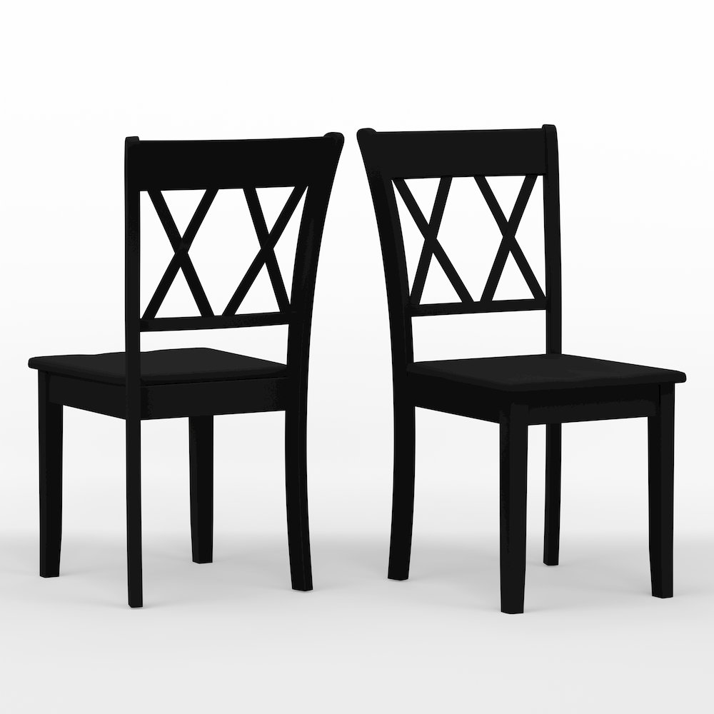Double X-Bck Dining Chairs (2) Black. Picture 1
