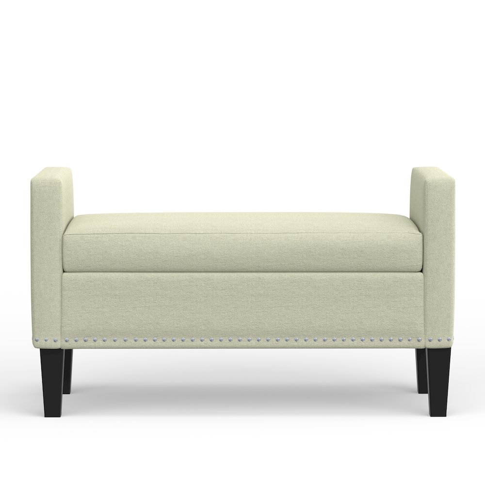 41.5" Storage Bench with Nailhead - Beige. Picture 3