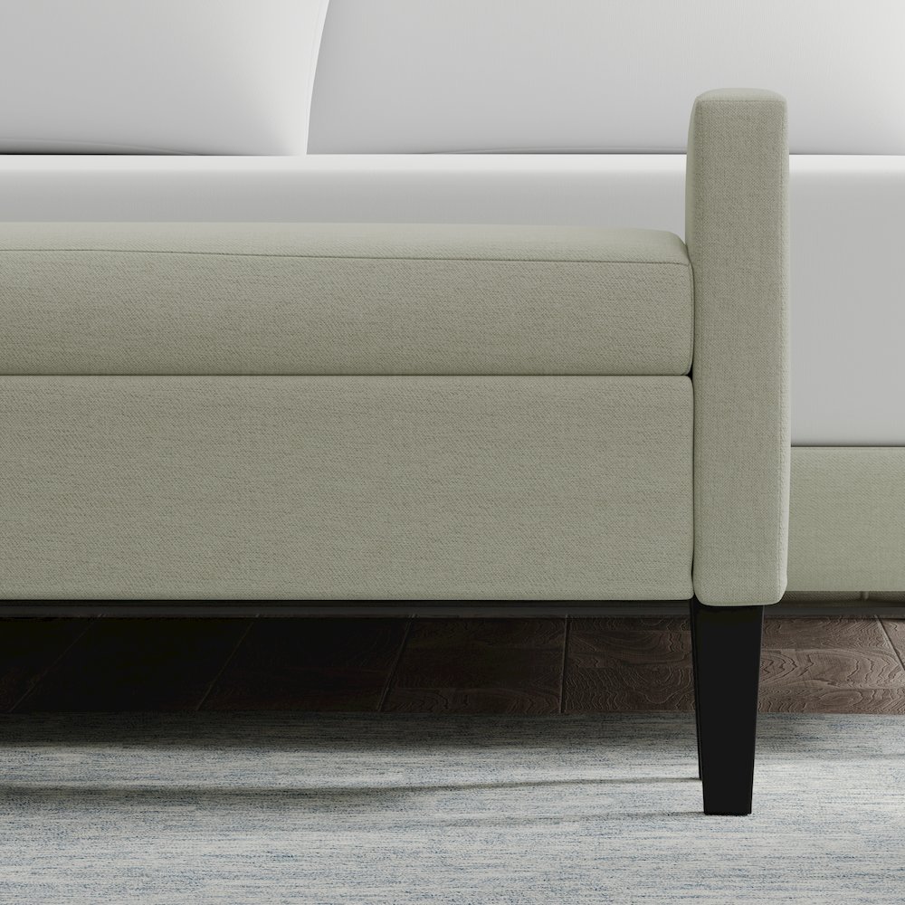 46" Storage Bench with Arms - Beige. Picture 6