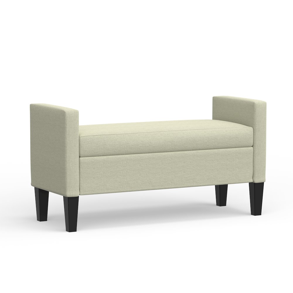 46" Storage Bench with Arms - Beige. Picture 1